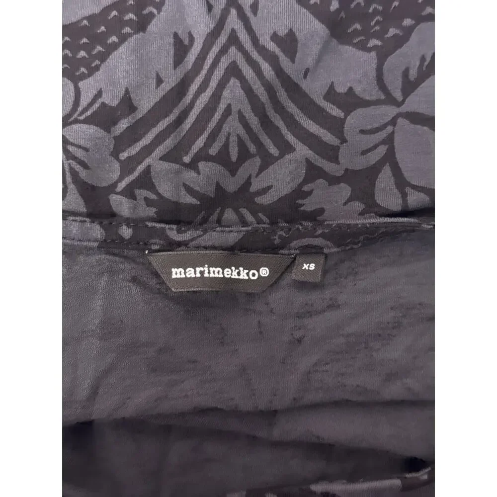 Marimekko Tunic / Dress XS Womens Fandago Print Black & Gray Long Sleeve Jersey
